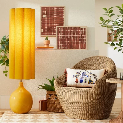 Floor Lamp Yellow Ceramic with Elongated Shade (Includes LED Light Bulb) - Opalhouse™ designed with Jungalow™ Floor Lamp Yellow Ceramic With Elongated Shade (Includes LED Light Bulb) - Opalhouse™ Designed With Jungalow™ -Opalhouse Designed With Jungalow GUEST 04050fcf 5380 4576 ab95 025f97872ae3