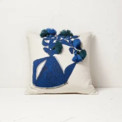 Floral Watering Pitcher Square Throw Pillow With Tassels - Opalhouse™ Designed With Jungalow™ -Opalhouse Designed With Jungalow GUEST 0906edd7 8f87 4cf0 bdf8 6d27a8556060