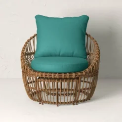 Topanga Club Chair With Ottoman - Blue/Brown - Opalhouse™ Designed With Jungalow™ -Opalhouse Designed With Jungalow GUEST 57174ce6 b0ee 4e8d 9b5e 59abdb5c543f