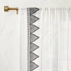 1pc Light Filtering Diamond Border Window Curtain Panel White - Opalhouse™ Designed With Jungalow™ -Opalhouse Designed With Jungalow GUEST 7192bb6b 2dca 4ad8 a530 ba36b505b13d