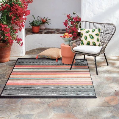 5' x 7' Outdoor Rug Multi Stripe Global Pink - Opalhouse™ 5' X 7' Outdoor Rug Multi Stripe Global Pink - Opalhouse™ -Opalhouse Designed With Jungalow GUEST 849a4c76 29c9 486c a953 a03150bdac10