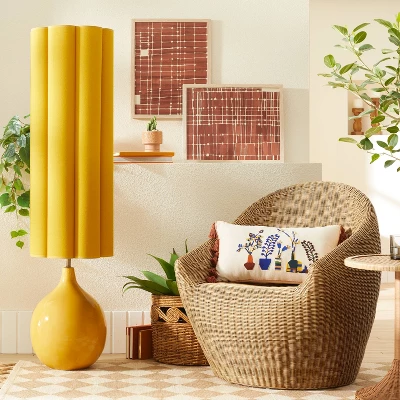 Floor Lamp Yellow Ceramic with Elongated Shade (Includes LED Light Bulb) - Opalhouse™ designed with Jungalow™ Floor Lamp Yellow Ceramic With Elongated Shade (Includes LED Light Bulb) - Opalhouse™ Designed With Jungalow™ -Opalhouse Designed With Jungalow GUEST 95b449fe 3e14 4047 9981 8f535191462d