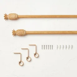 Pineapple Faux Wood Curtain Rod Natural Wood - Opalhouse™ Designed With Jungalow™ -Opalhouse Designed With Jungalow GUEST b565e685 bbc8 405f abbe 297780442d88