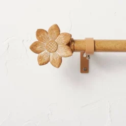 Flower Faux Wood Curtain Rod Natural Wood - Opalhouse™ Designed With Jungalow™ -Opalhouse Designed With Jungalow GUEST c5b5a613 8f9b 4e84 9eff 5ca6e3369a7b