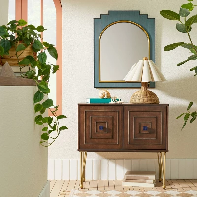 24" x 30" Wood and Brass Wall Mirror Blue - Opalhouse™ designed with Jungalow™ 24" X 30" Wood And Brass Wall Mirror Blue - Opalhouse™ Designed With Jungalow™ -Opalhouse Designed With Jungalow GUEST cb96163c 8169 4317 ba73 7b186591eed2