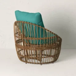 Topanga Club Chair With Ottoman - Blue/Brown - Opalhouse™ Designed With Jungalow™ -Opalhouse Designed With Jungalow GUEST db6f5d67 275a 4bfa 9fae 3ff68f41b8d1