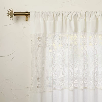 1pc Sheer Banded Geo Macrame Window Curtain Panel White - Opalhouse™ designed with Jungalow™ 1pc Sheer Banded Geo Macrame Window Curtain Panel White - Opalhouse™ Designed With Jungalow™ -Opalhouse Designed With Jungalow GUEST e45ca8b5 c8fb 4bcd 9418 e1344d66992c
