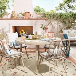 Leona 46" Round Crushed Bamboo Stamped Steel Top Patio Dining Table - Opalhouse™ 2 Leona 46" Round Crushed Bamboo Stamped Steel Top Patio Dining Table - Opalhouse™ -Opalhouse Designed With Jungalow GUEST f04b764c a584 4bfe b9ea 6c0ea8ed5c2c