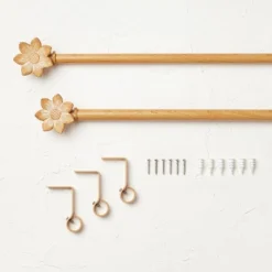Flower Faux Wood Curtain Rod Natural Wood - Opalhouse™ Designed With Jungalow™ -Opalhouse Designed With Jungalow GUEST f708ce89 3ca5 424d 80e2 a01cb7dd58aa